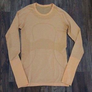 Orange Lululemon swiftly long sleeve